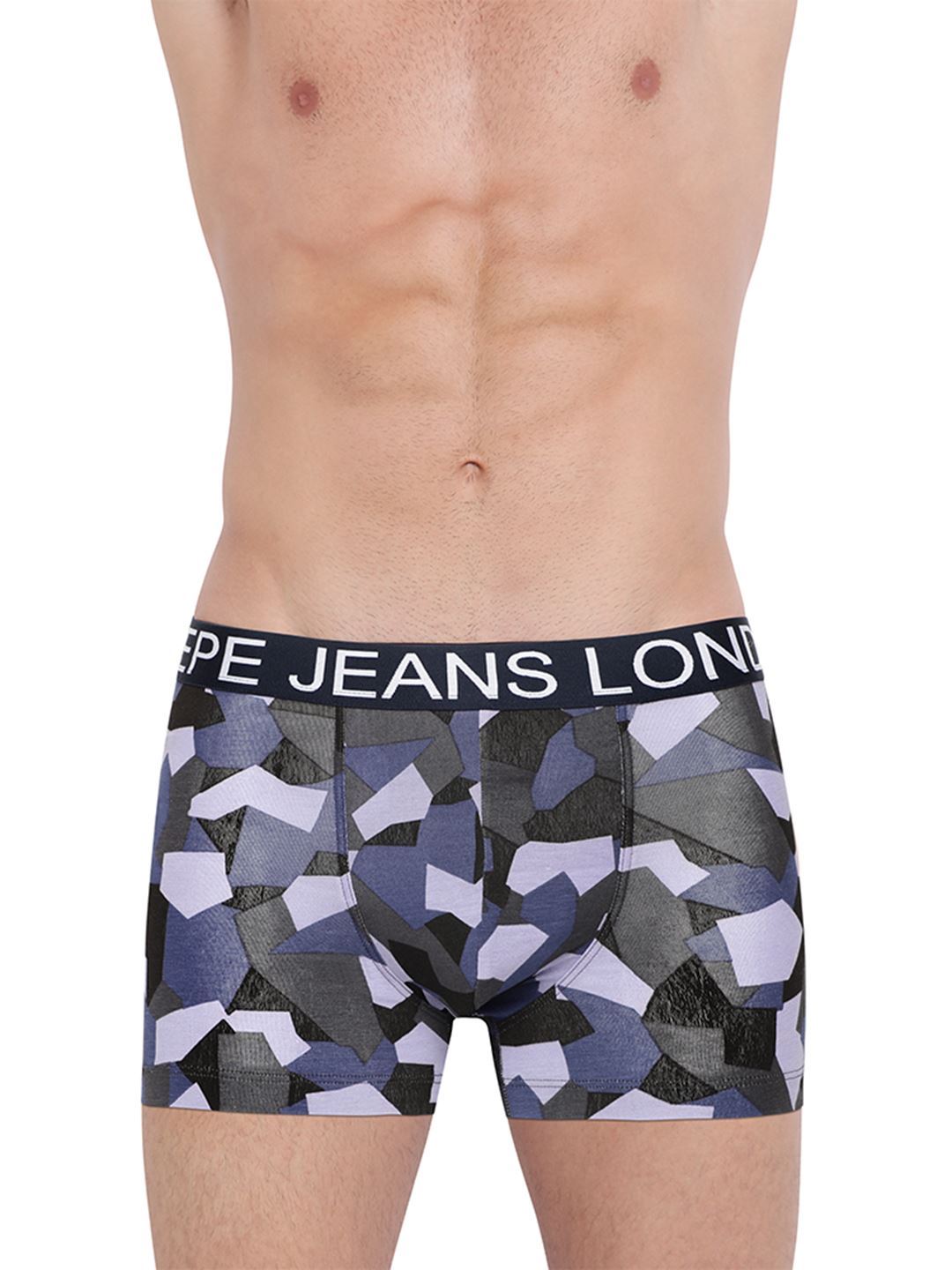 Pepe Jeans London Men Geometric Print Navy Trunk Pack Of 1